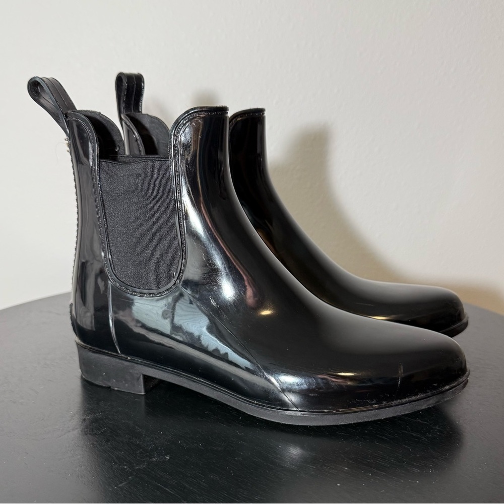 Sam Edelman Black Patent Tinsley Rain Boot Women’s Size 7